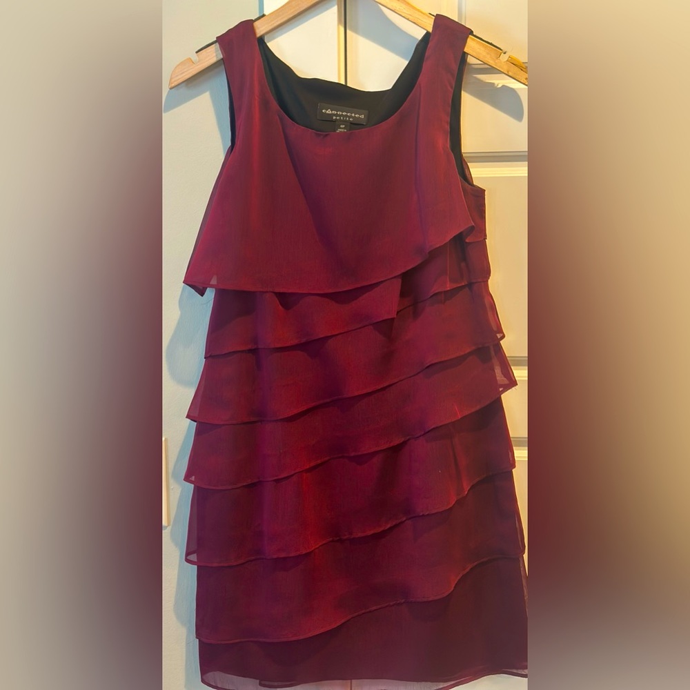 Connected Petite Burgundy Dress 6P